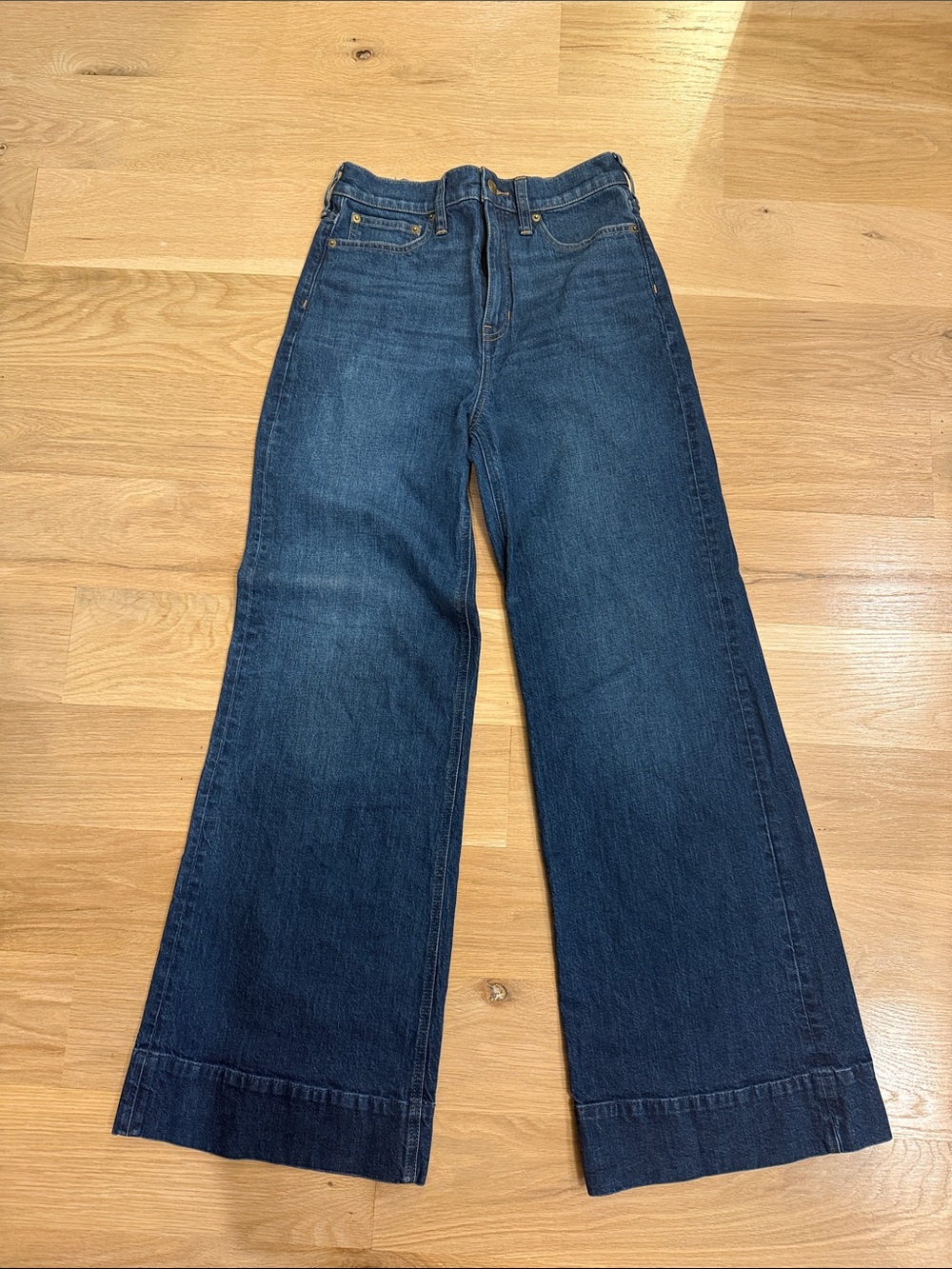 J. Crew Dark Blue Wide-Leg Jeans